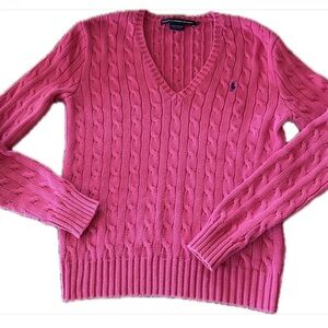 Polo by Ralph Lauren Pink V-Neck Sweater